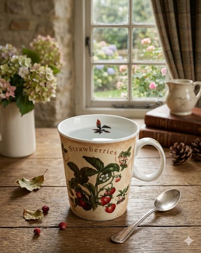 Porcelánov hrníček Strawberry od anglické značky Cliffield Collection.
