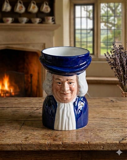 Ikonický figurální džbánek typu Toby Jug od anglické keramičky Wood & Sons.