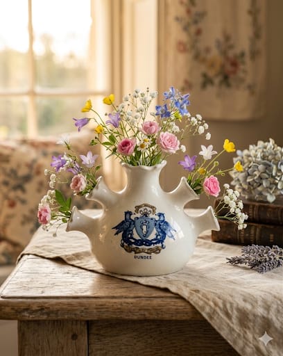 Starožitná porcelánová vázička "quintal" z britské porcelánky Arcadian China.