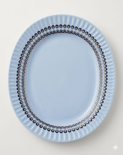 Oválný porcelánový talíř Thomas Lanzette s detailem lístků.
