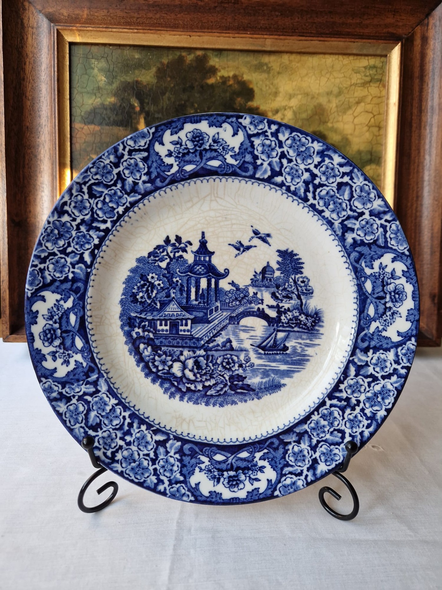 Starožitný velký jídelní talíř Swinnertons Olde Alton Ware 25 cm.