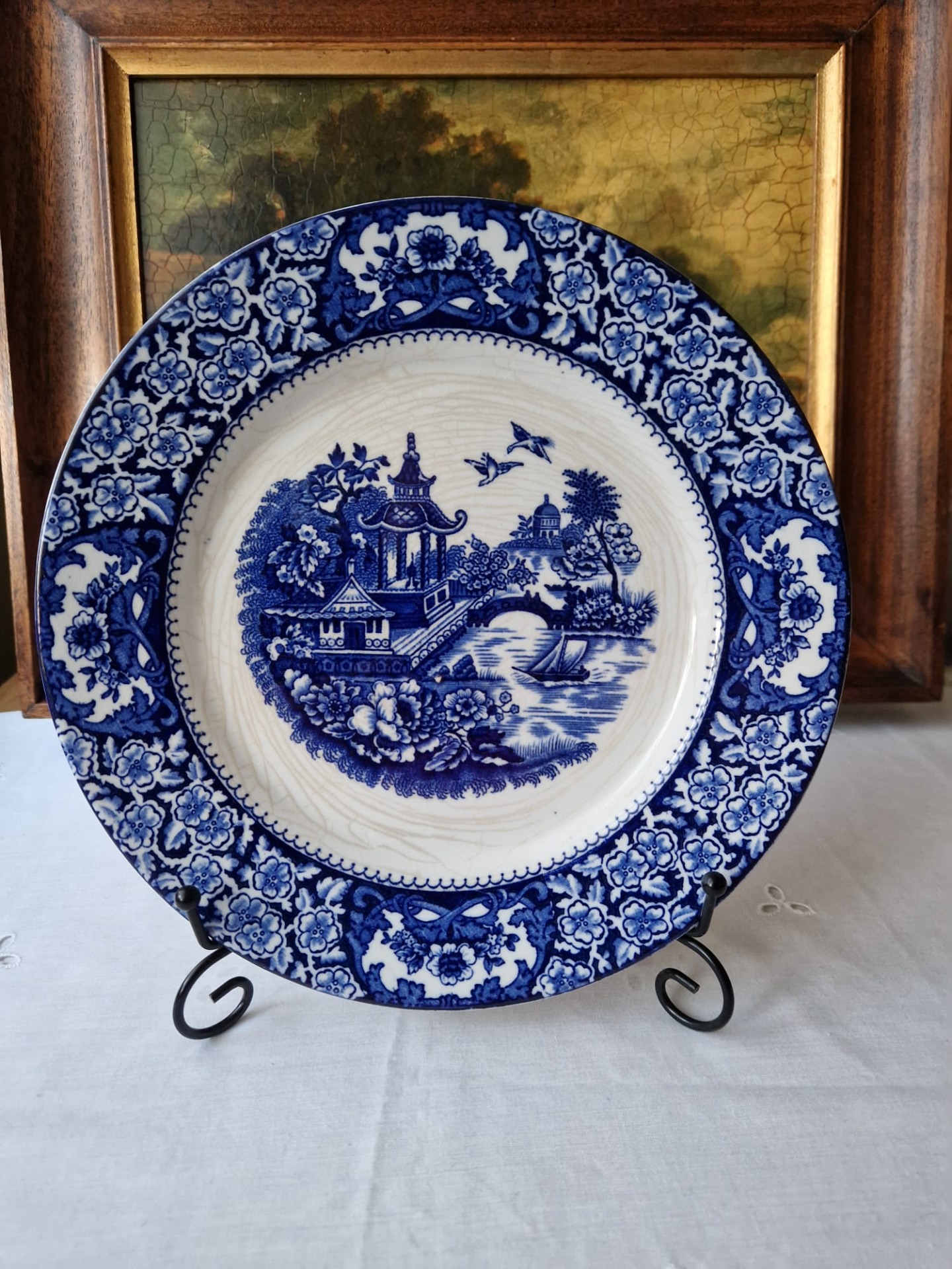 Starožitný velký jídelní talíř Swinnertons Olde Alton Ware 25,5 cm.