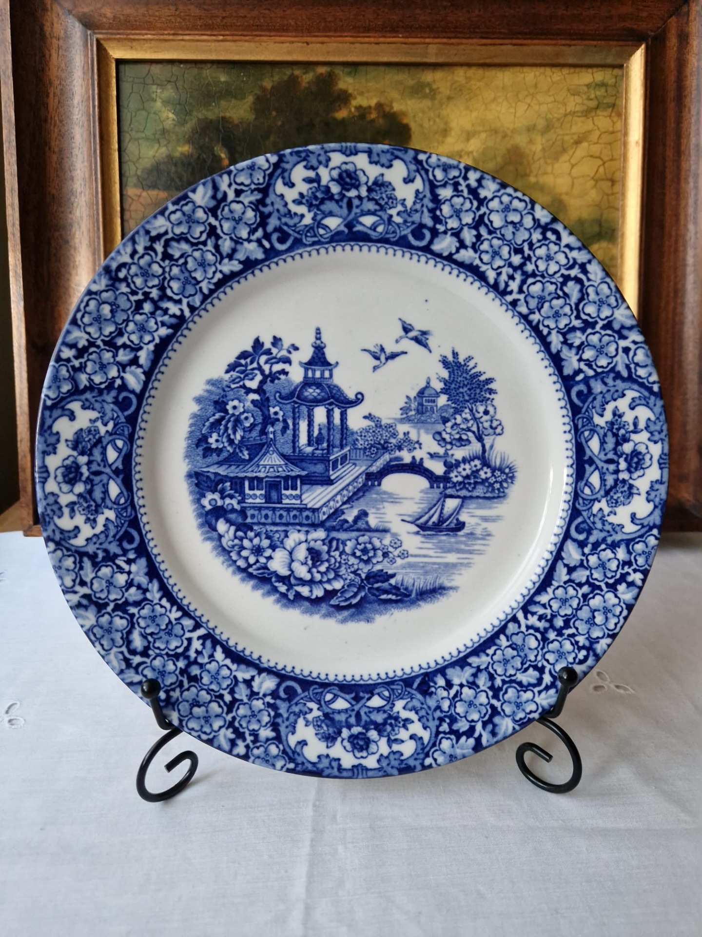 Starožitný velký jídelní talíř Swinnertons Olde Alton Ware 25,5 cm.